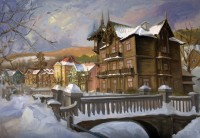 Krynica zima 2007 olej na płótnie 70x100 cm